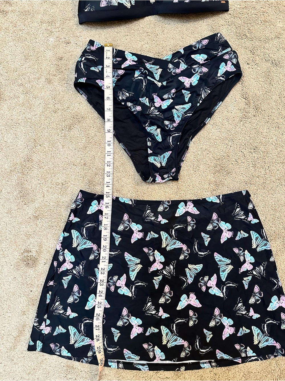 VS PINK Butterfly Push-Up Halter High V-Waist Cheeky Bikini Set W/Skirt L/XL - Picture 7 of 7